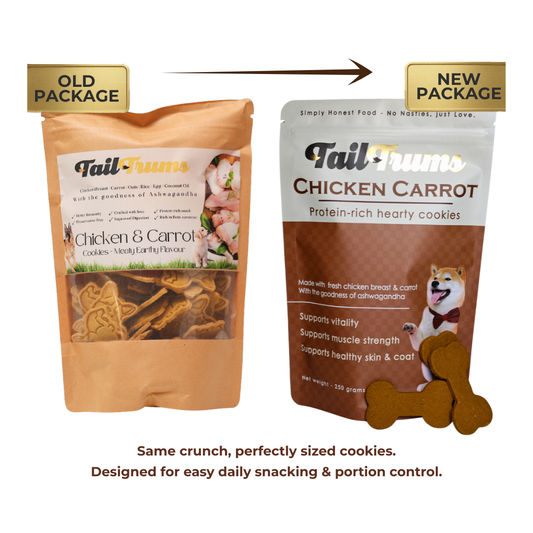Chicken Carrot Dog Biscuits - Old Vs New