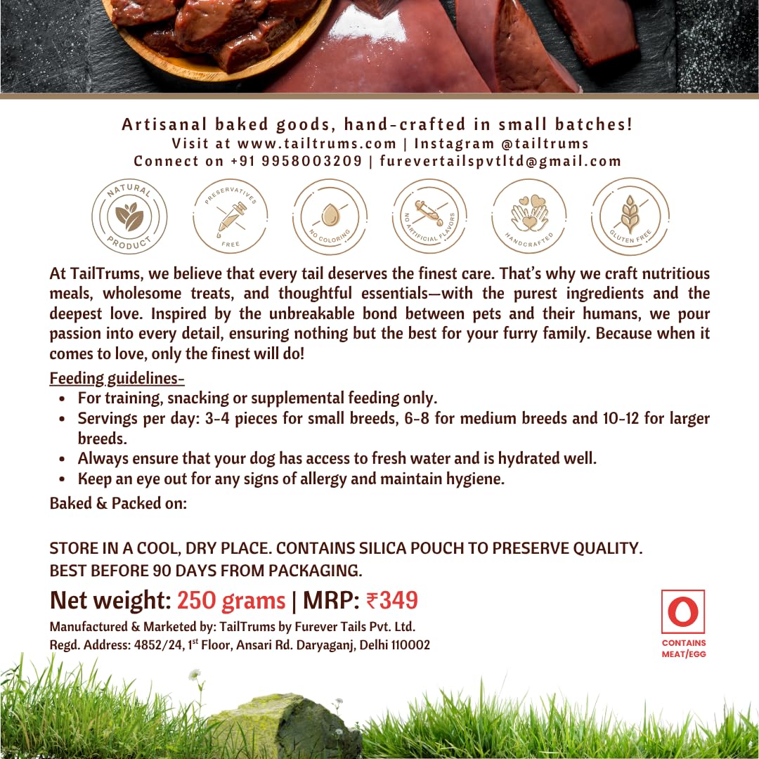TailTrums Liver Apple Cookies - Dog Biscuits 250g
