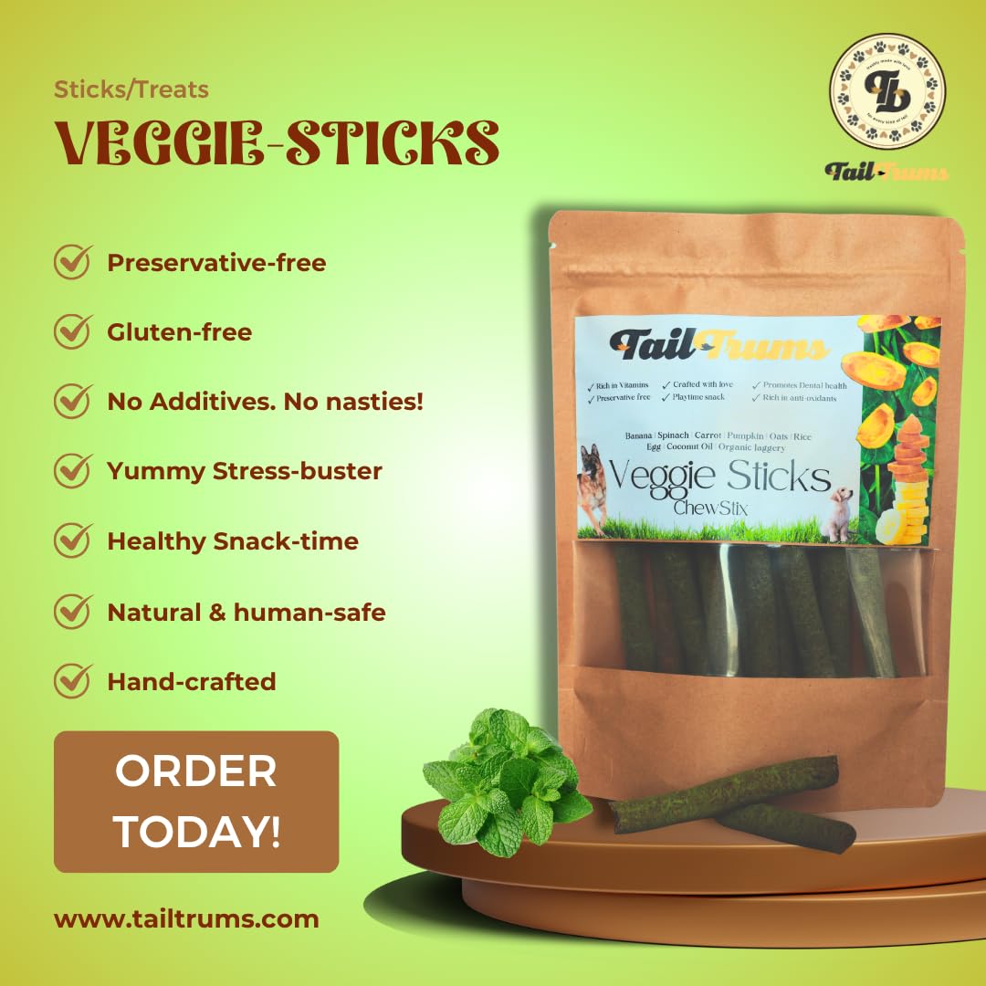 TailTrums Dog Sticks – Veggie Sticks 450g (All Breeds)