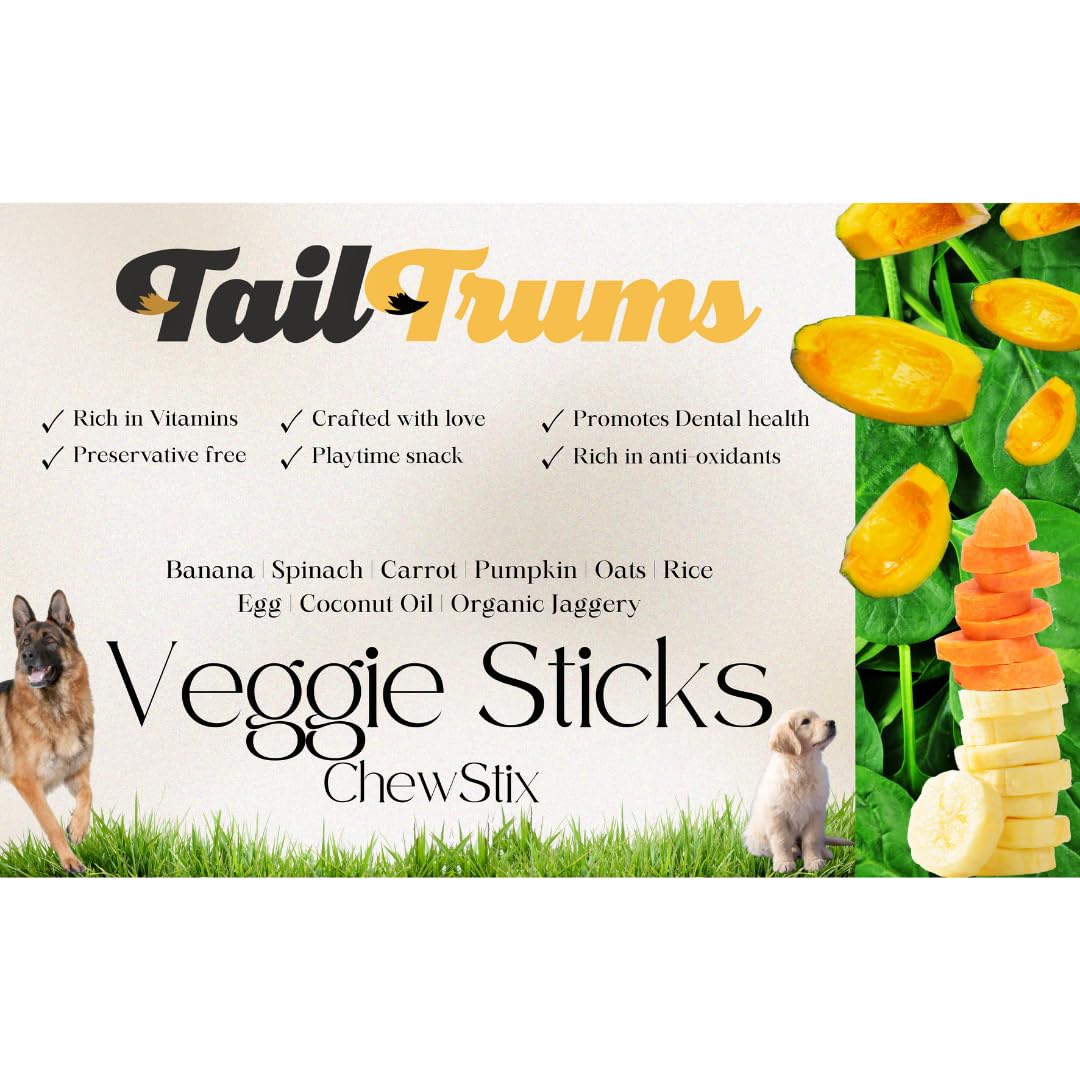 TailTrums Dog Sticks – Veggie Sticks 450g (All Breeds)