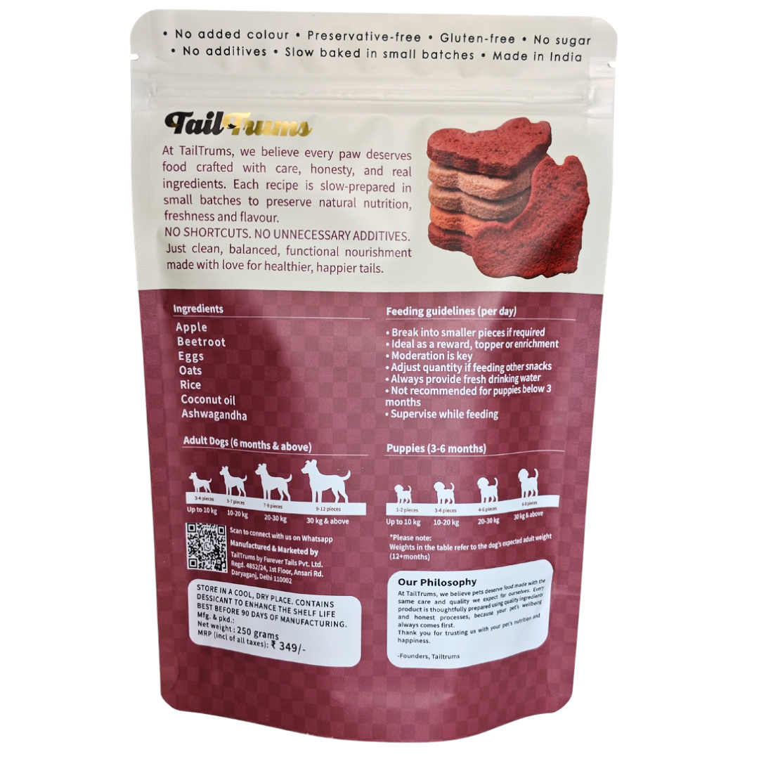 Apple Beetroot Cookies 250g - Dog Biscuits
