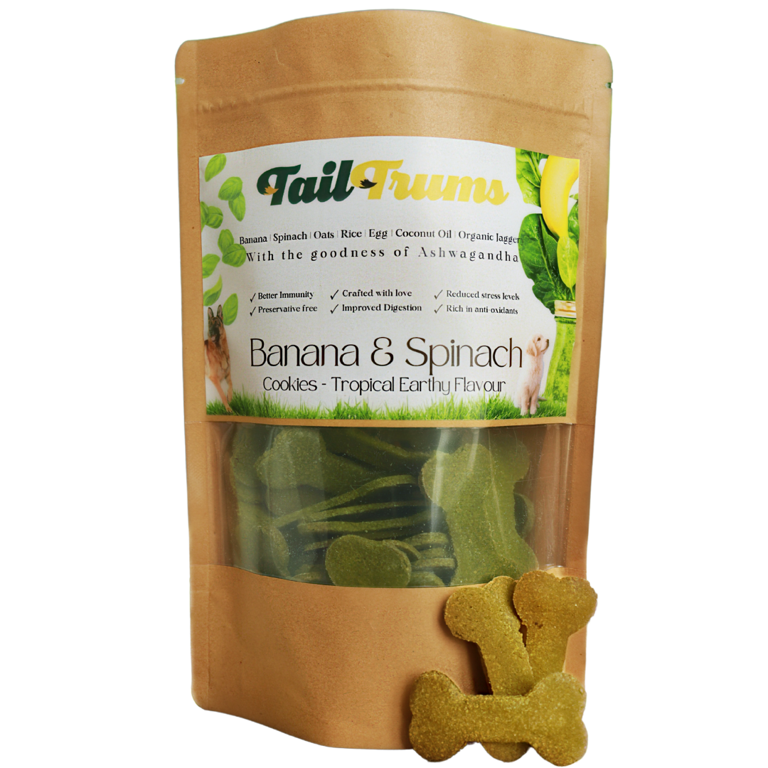 Banana Spinach Cookies 250g - Dog Biscuits