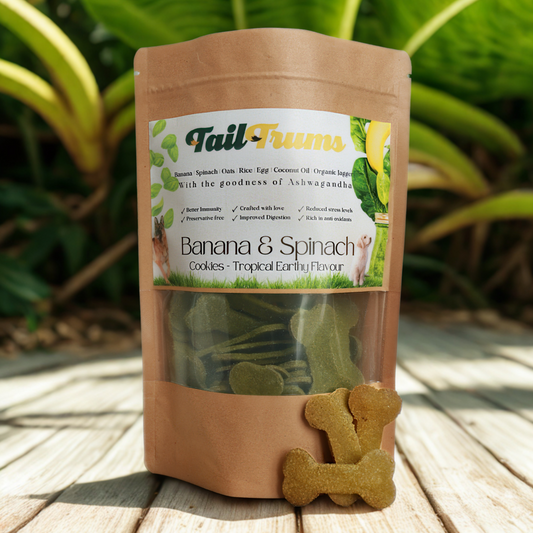 Banana Spinach Cookies - 750g (250gxPack of 3) Dog Biscuits