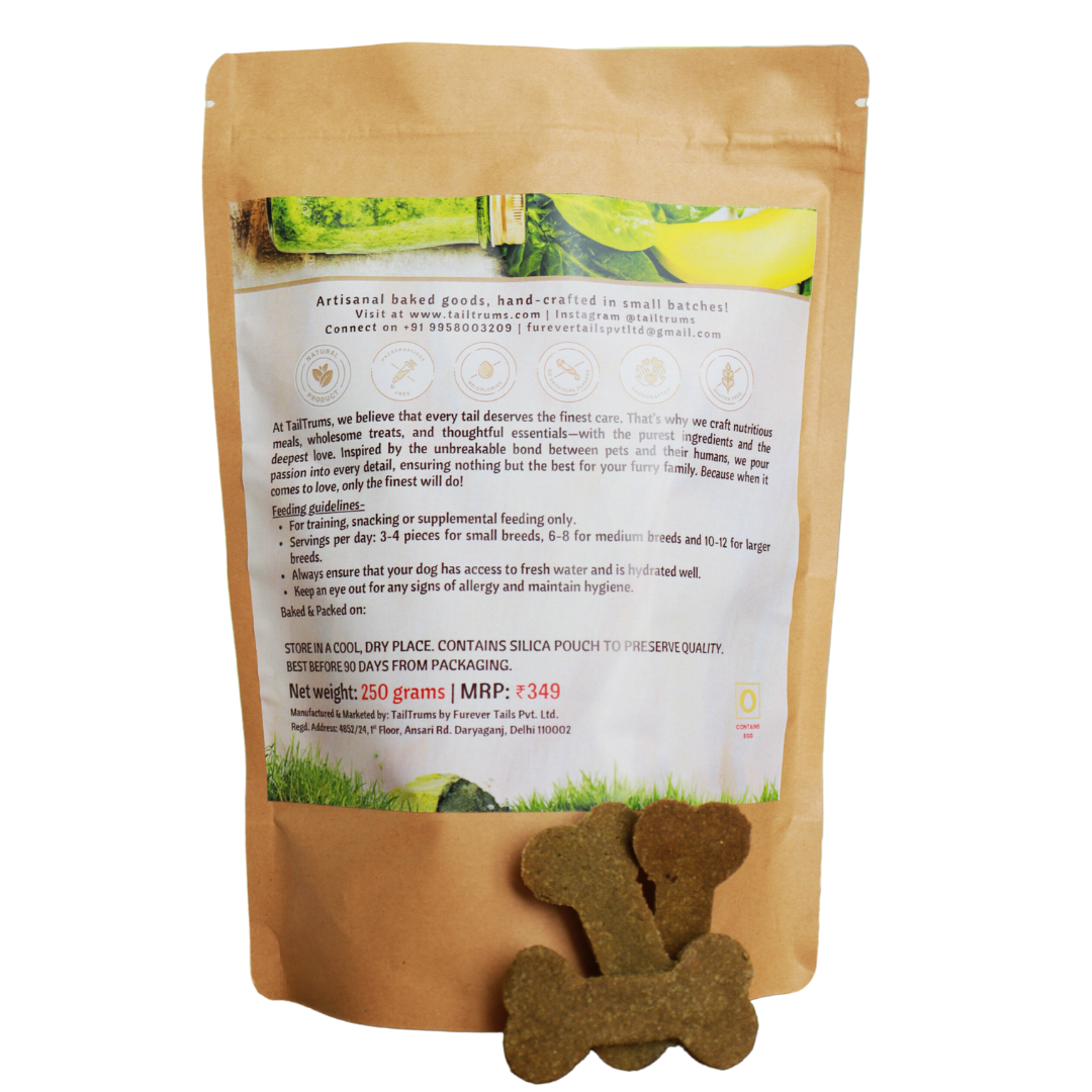 Banana Spinach Cookies Back of pack 