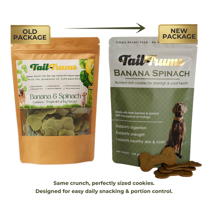 Banana Spinach Cookies 250g - Dog Biscuits