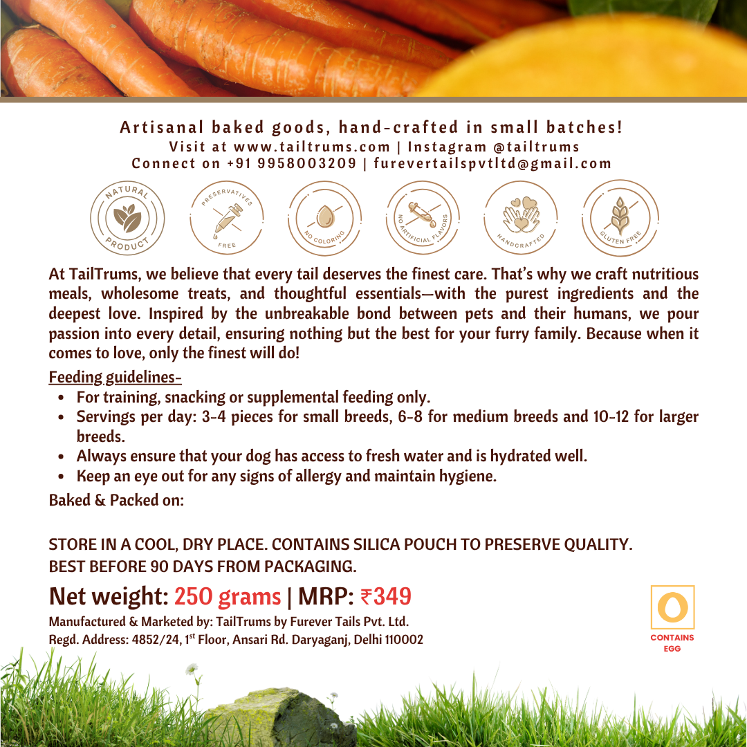 Carrot Pumpkin Cookies 250g - Dog Biscuits