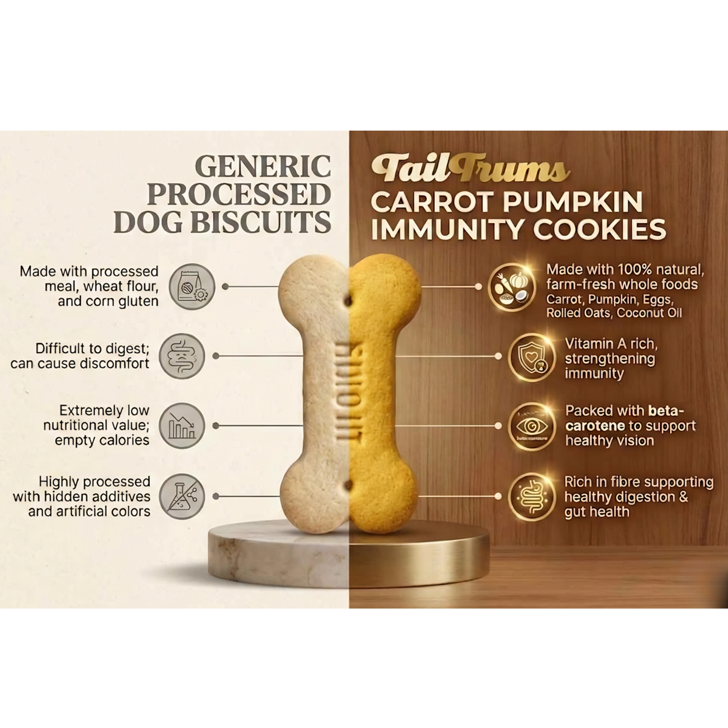 Carrot Pumpkin Cookies - 750g Dog Biscuits