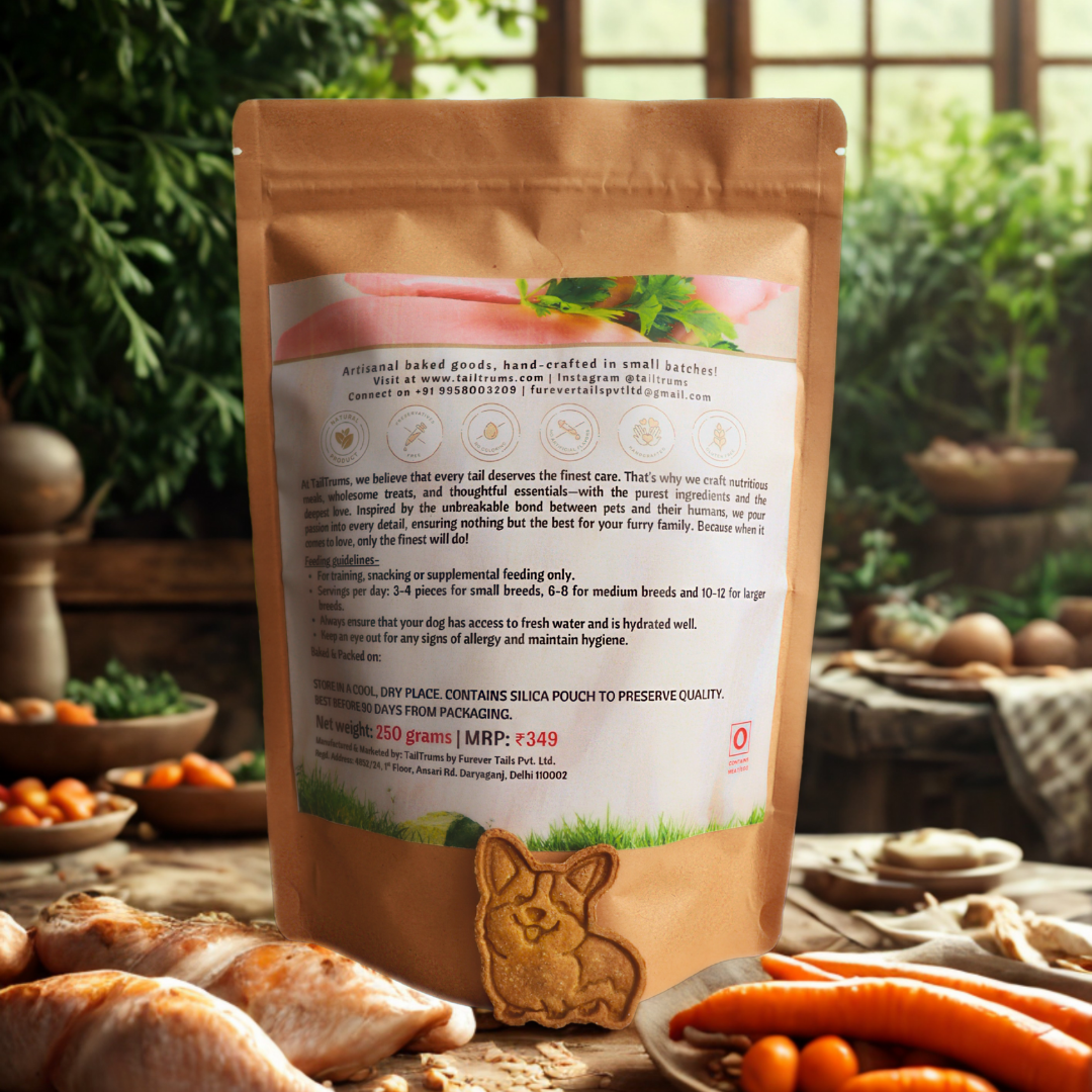 Chicken Carrot Cookies 250g - Dog Biscuits