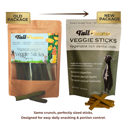 Dog Veggie Sticks - Old Vs New