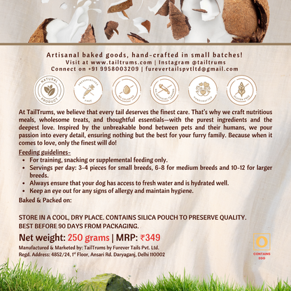 Milk Coconut Cookies 250g - Dog Biscuits