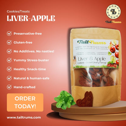 TailTrums Liver Apple Cookies - Dog Biscuits 250g