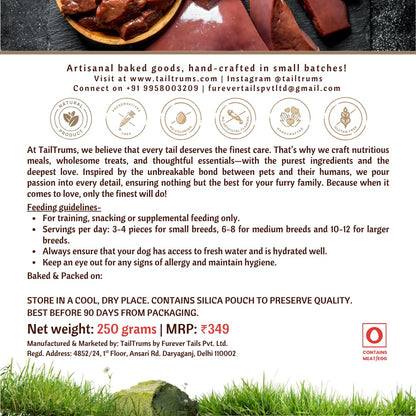 TailTrums Liver Apple Cookies - Dog Biscuits 250g